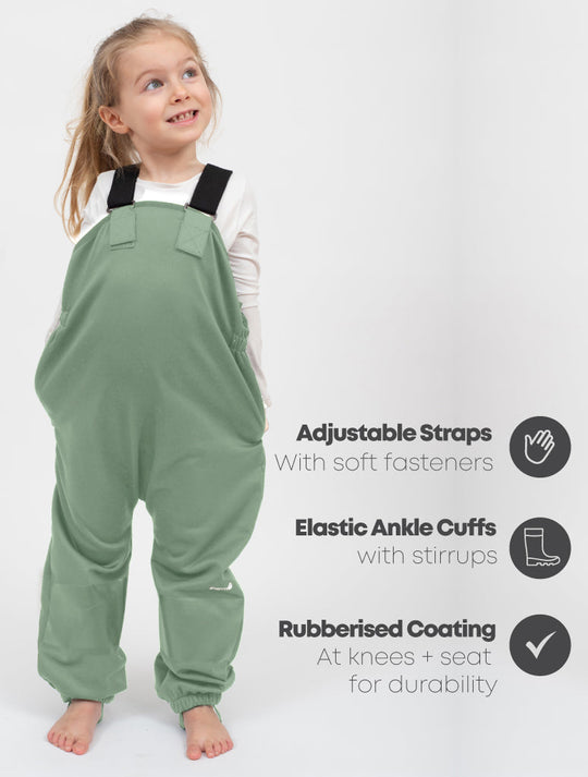 All-Weather Fleece Overalls - Basil