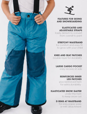 Snowrider Convertible Ski Overalls - Deep Teal