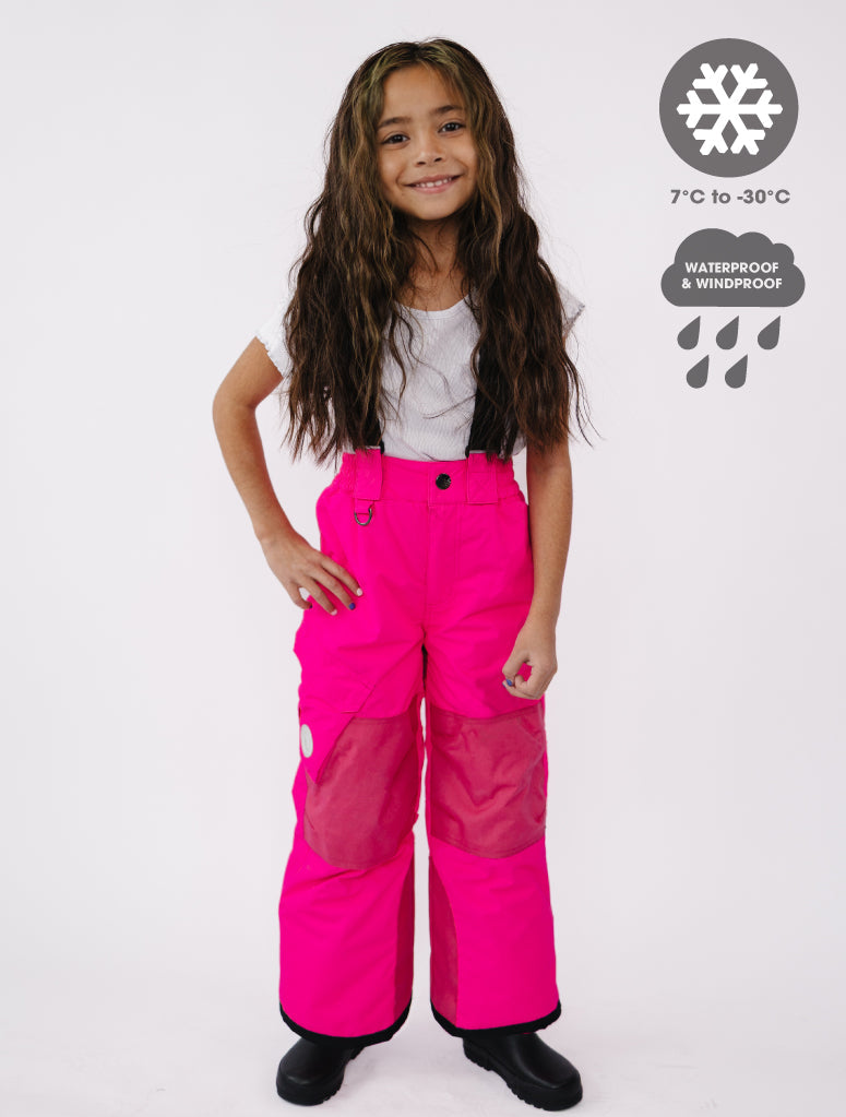 Snowrider Convertible Ski Overalls - Neon Pink