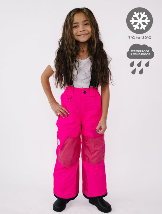 Snowrider Convertible Ski Overalls - Neon Pink