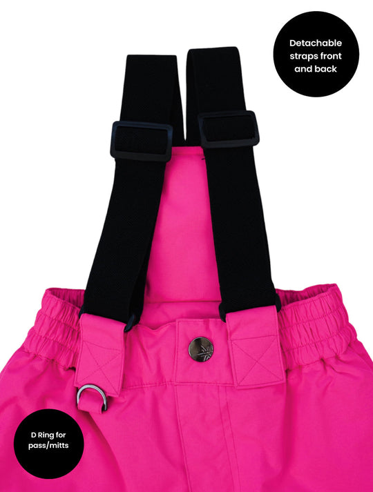 Snowrider Convertible Ski Overalls - Neon Pink