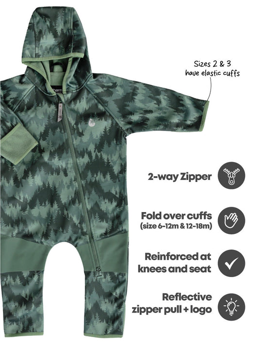 All-Weather Fleece Onesie - Forest Camo