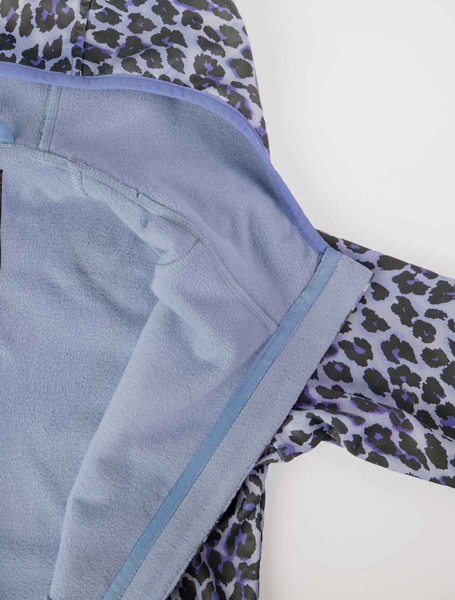 All-Weather Hoodie - Blue Leopard | Waterproof Windproof Eco