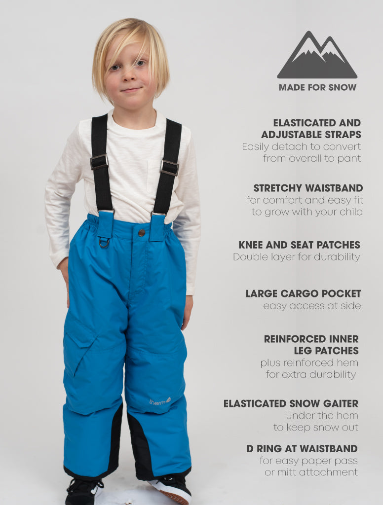 Snowrider Convertible Snow Pants - Coast Blue | Waterproof Windproof Eco